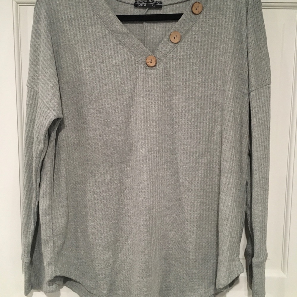 Grey Waffleknit long sleeve - Jenny Boston